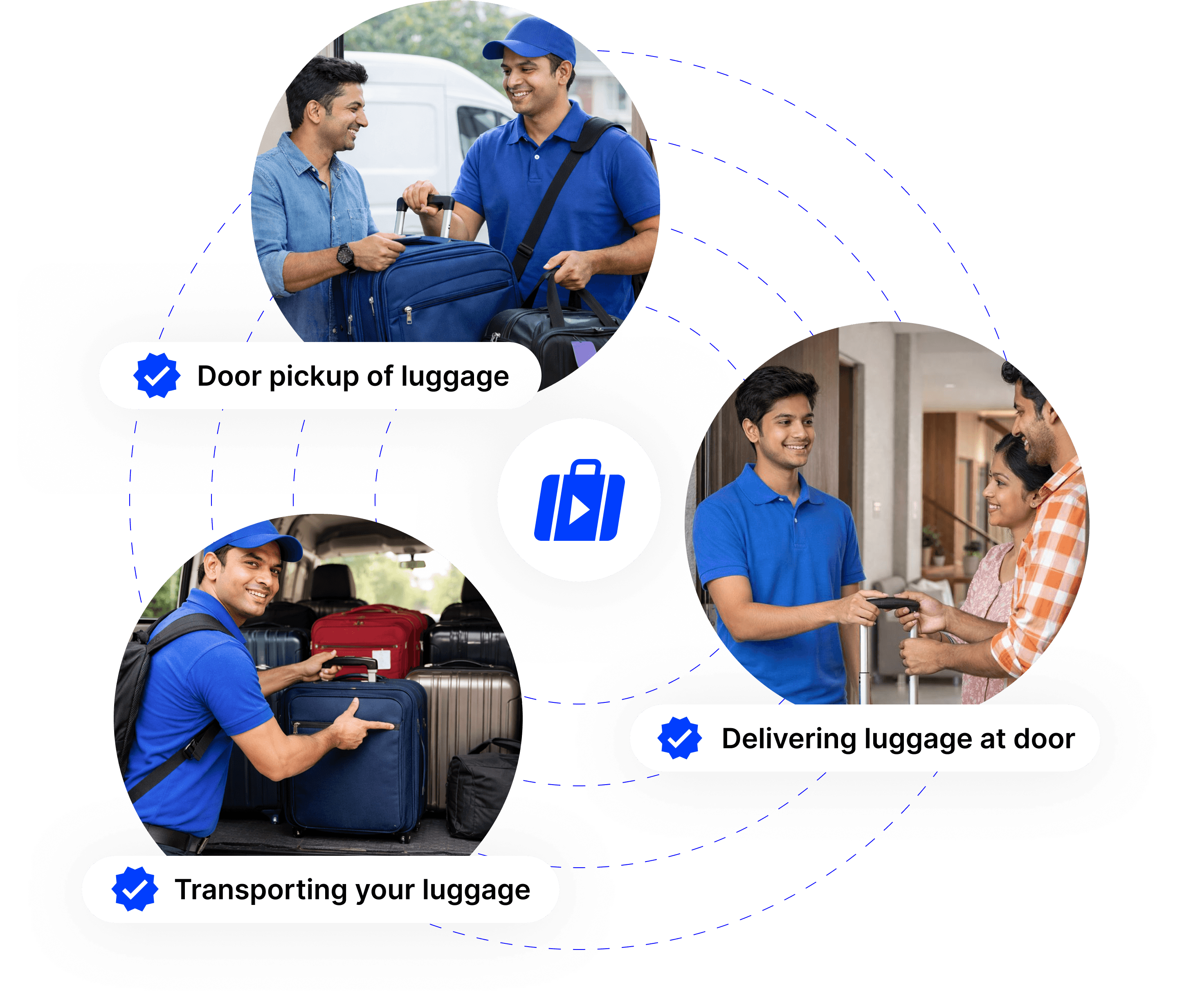 Frisbi luggage delivery illustration